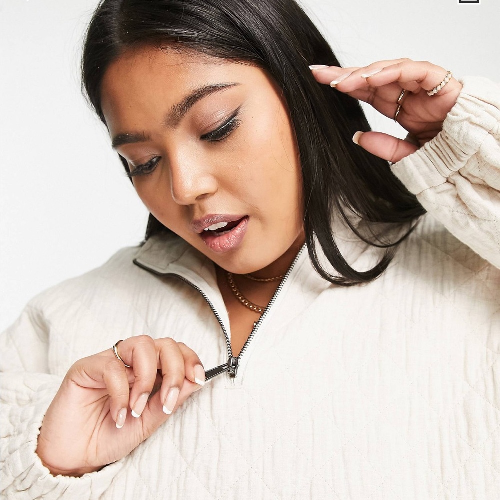 NWT Madewell Diamond Jacquard Half-Zip Sweater - Picture 11 of 14